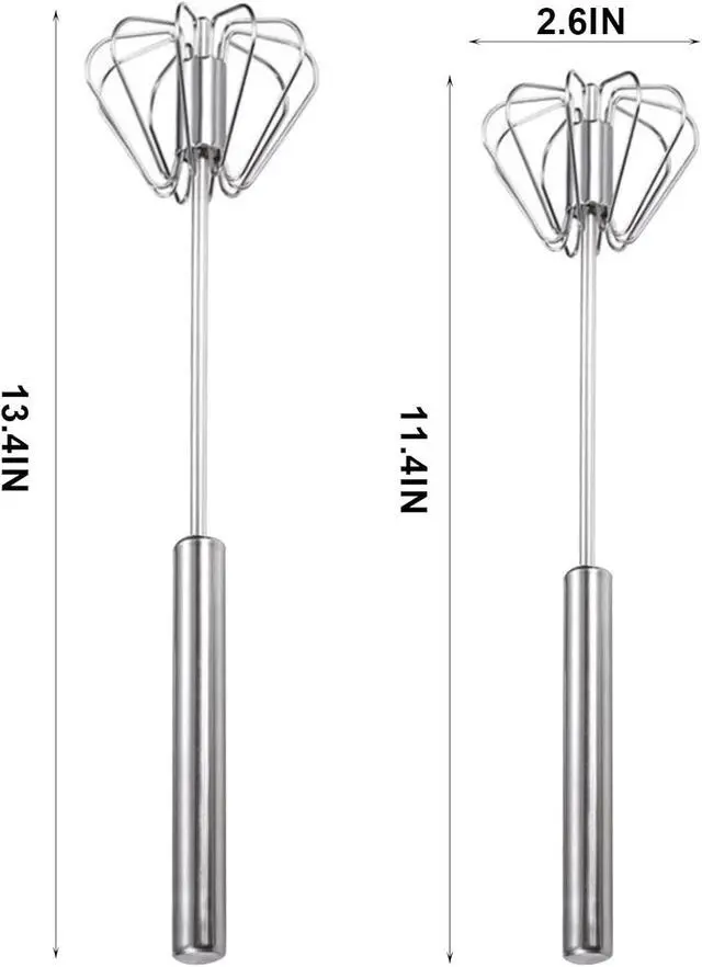 Alt view image 2 of 7 - 2PCS Semi Automatic Whisk Stainless Steel Semi-Automatic Egg Whisk for Home