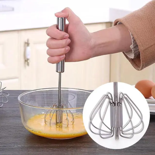 Alt view image 5 of 7 - 2PCS Semi Automatic Whisk Stainless Steel Semi-Automatic Egg Whisk for Home