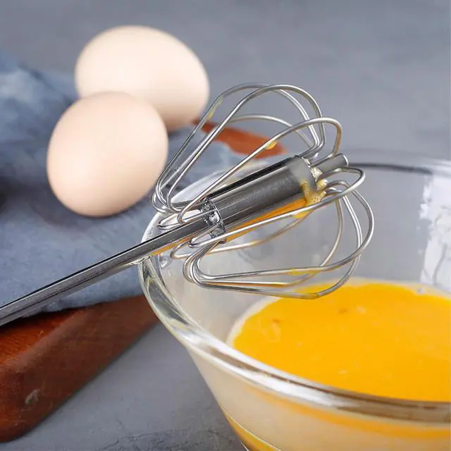 Alt view image 7 of 7 - 2PCS Semi Automatic Whisk Stainless Steel Semi-Automatic Egg Whisk for Home