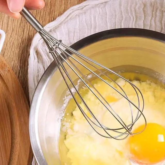 Alt view image 3 of 7 - Digead Mini Wire Whisk, 8 Inch Small Whisk for Cooking - Ergonomic Spiral Handle, 304 Stainless Steel - Ideal for Whisking, Beating, Blending & Mixing Sauces - Silver