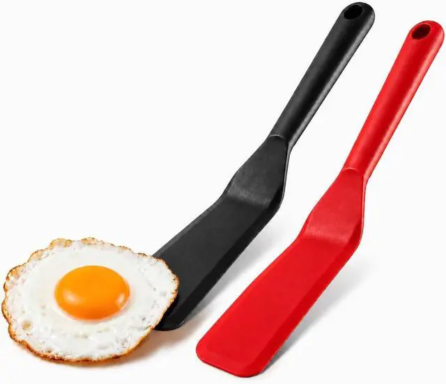 Main image of Eggssentials Pack of 2, Egg Spatula - Non-Stick, High Heat Resistant Kitchen Tools for Panckes, Eggs, Baking, Cooking, and Mixing - Red & Black