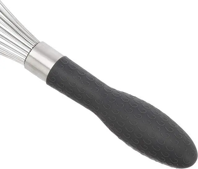 Alt view image 4 of 6 - Amazon Basics Stainless Steel Wire Whisk Set for Cooking, Different Sizes, Easy to Hold Ergonomic Handle, 3 Piece, Black/Silver