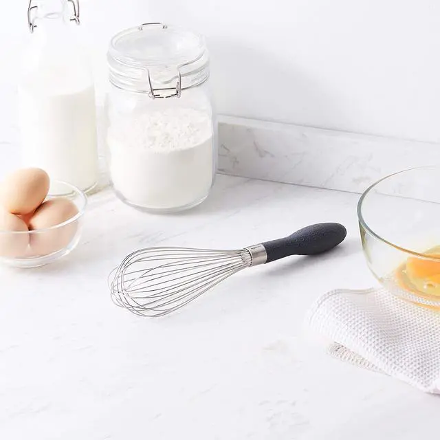 Alt view image 6 of 6 - Amazon Basics Stainless Steel Wire Whisk Set for Cooking, Different Sizes, Easy to Hold Ergonomic Handle, 3 Piece, Black/Silver