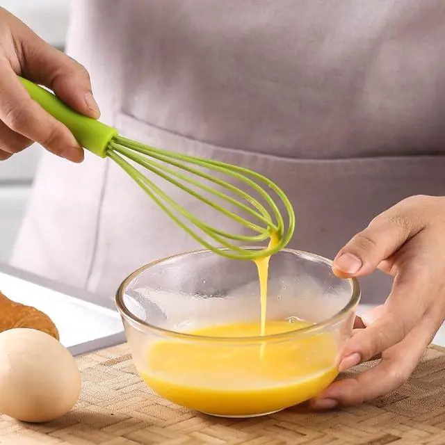 Alt view image 2 of 7 - Mini Silicone Whisks for Kitchen, 6.7 Inch Black Non-Stick Hand Mixer, Egg Beater Blender for Cooking, Baking, Mixing, Stirring
