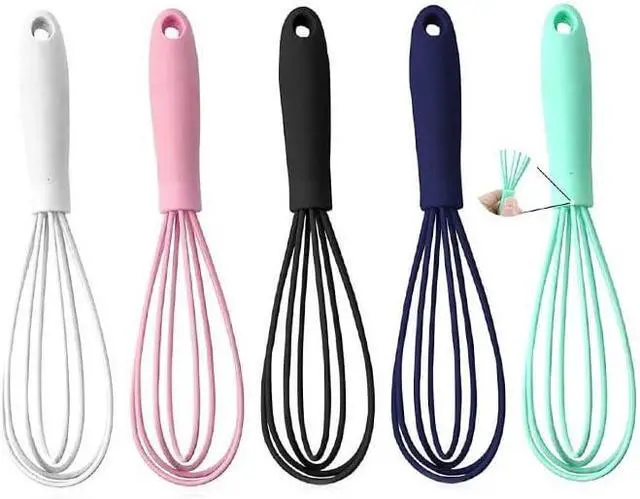 Alt view image 4 of 7 - Mini Silicone Whisks for Kitchen, 6.7 Inch Black Non-Stick Hand Mixer, Egg Beater Blender for Cooking, Baking, Mixing, Stirring