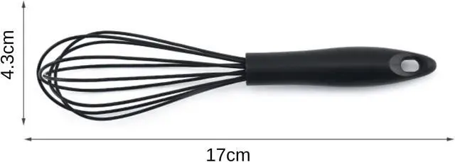 Alt view image 6 of 7 - Mini Silicone Whisks for Kitchen, 6.7 Inch Black Non-Stick Hand Mixer, Egg Beater Blender for Cooking, Baking, Mixing, Stirring