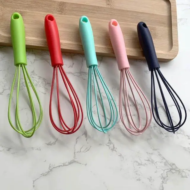 Alt view image 5 of 7 - Mini Silicone Whisks for Kitchen, 6.7 Inch Black Non-Stick Hand Mixer, Egg Beater Blender for Cooking, Baking, Mixing, Stirring