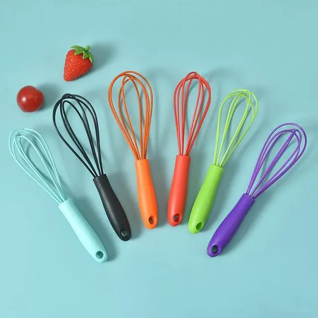 Alt view image 7 of 7 - Mini Silicone Whisks for Kitchen, 6.7 Inch Black Non-Stick Hand Mixer, Egg Beater Blender for Cooking, Baking, Mixing, Stirring