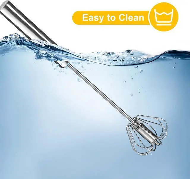 Alt view image 4 of 7 - Egg Whisk,2 Pack Stainless Steel Home Kitchen Tool, Hand Easy Whisk Egg Beater Manual Mixer Blender for Whisking, Beating & Stirring (14 Inch and 10 Inch)