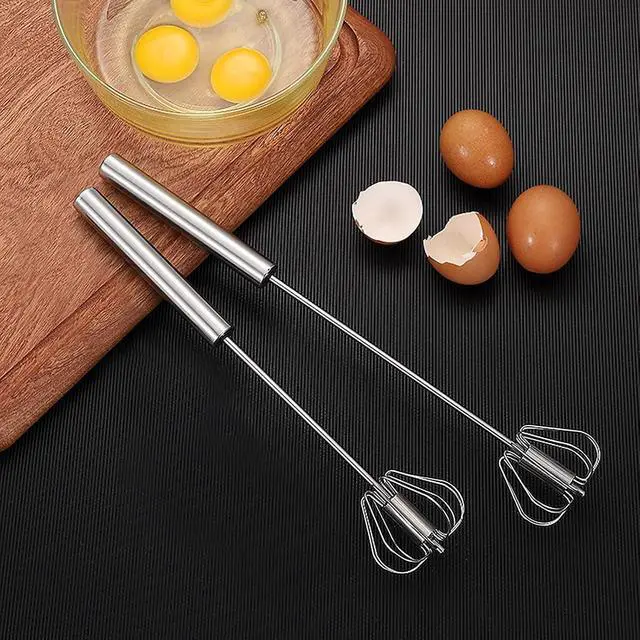 Alt view image 7 of 7 - Egg Whisk,2 Pack Stainless Steel Home Kitchen Tool, Hand Easy Whisk Egg Beater Manual Mixer Blender for Whisking, Beating & Stirring (14 Inch and 10 Inch)