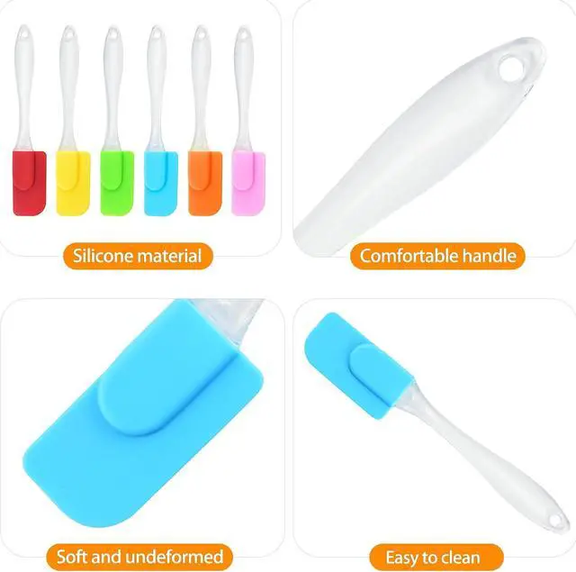 Alt view image 3 of 6 - ZukoCert 6 Piece Mini Silicone Spatula Set, Small Heat-Resistant Rubber Spatulas for Baking, Cooking, Mixing, Non-Stick Kitchen Tools for Cooking & Baking