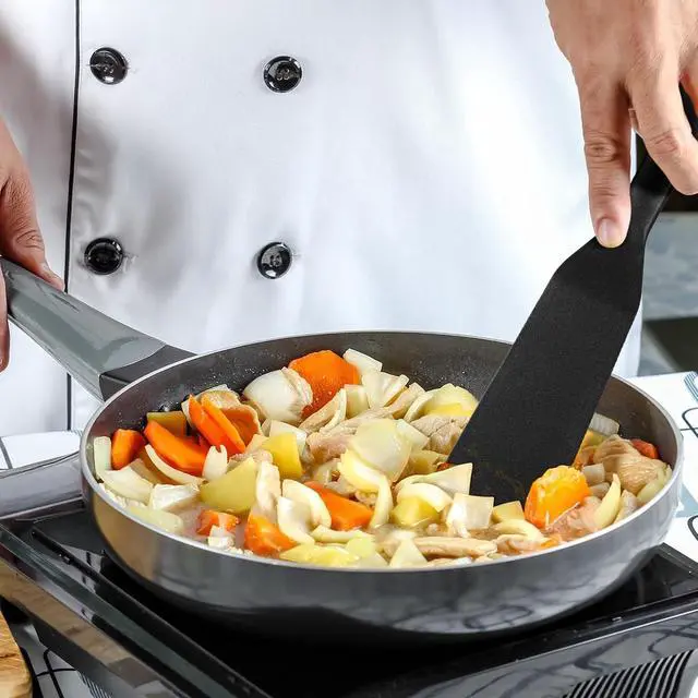 Alt view image 5 of 5 - Zopeal Narrow Thin Crepe Spatula Silicone Offset Turner Omelet,Black