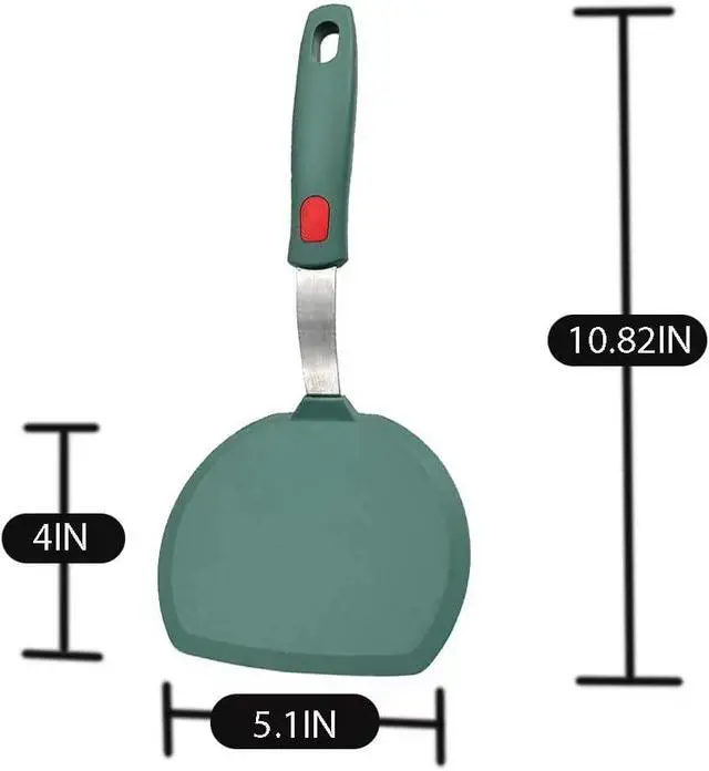 Alt view image 3 of 6 - Tenta Kitchen Silicone Pancake Spatula Turner for Cooking and Baking- 600°F Heat Resistant Rubber Egg Spatulas (Green Round Spatula)