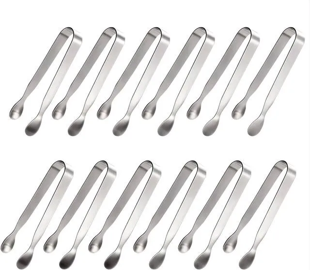 Main image of 12PCS Ice Tongs Mini Sugar Tongs, Stainless Steel Tiny Kitchen Tongs