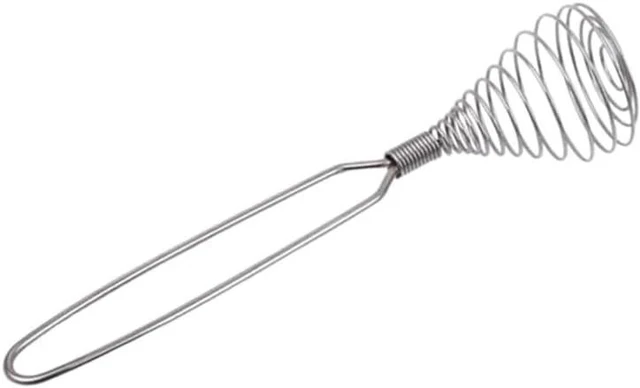Alt view image 3 of 5 - Mini French Spring Whisk, 7.56 Inch Silver Stainless Steel Spring Coil Whisk, Hand Eggbeater Egg Mixer Whisk Blender Stirring Beater