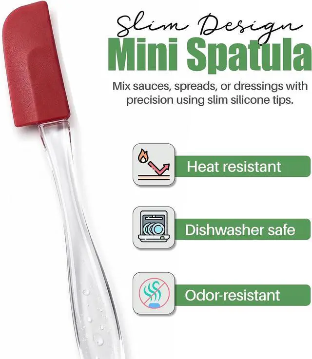 Alt view image 2 of 7 - Evelots 6-Piece Mini Spatula Set, Small Silicone Spatulas for Baking