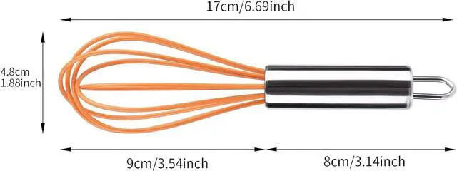 Alt view image 2 of 7 - BAEKZ Multi-Color Mini Silicone Kitchen Whisks with Stainless Steel Handles Milk Beater Egg Beater Balloon Whisk for Blending Stirring Whisking and Beating(6.2in, Four colorsl, 8)