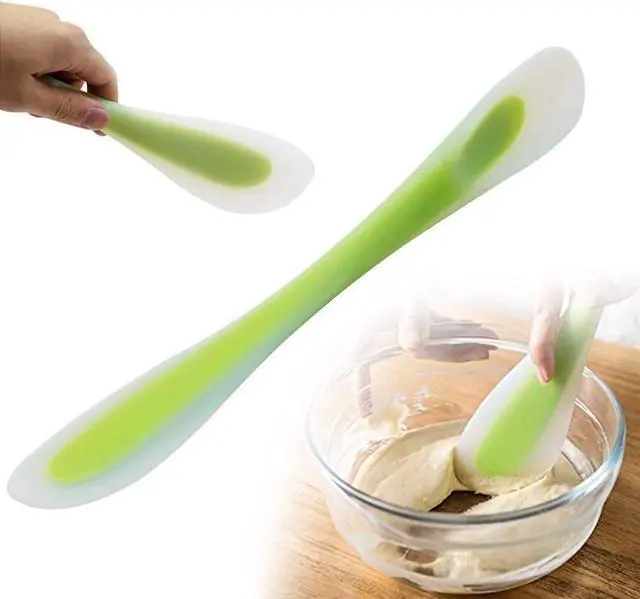 Main image of Silicone Spatulas Scraper Spoon 2-in-1Heat Resistant Kitchen Gadget for Cooking Baking Spreading Mixing Supplie Cake Tool Ideal Gift Good Grip Home Utensil for Dad Mom Kitchen Gadget Accessory (Green)