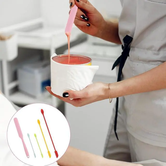 Alt view image 7 of 7 - 5 PCS Beauty Spatula Makeup Spatulas Silicone Cosmetics Lotion Spatula Multicolor Facial Spatula Set Reusable Rubber Spatula Beauty Silicone Stir Sticks for Cosmetic Kitchen Bottles