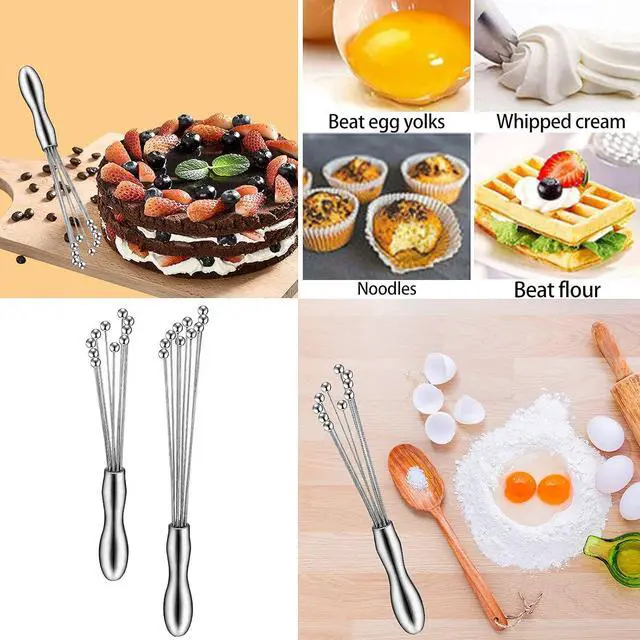 Alt view image 5 of 7 - 2 Pack Ball Whisk Stainless Steel, Excellent for Eggs