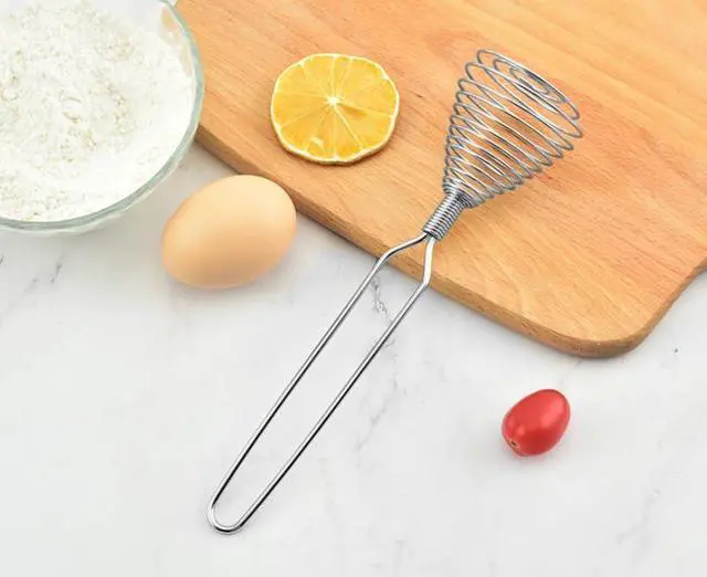 Alt view image 5 of 5 - Mini French Spring Whisk,Stainless Steel Manual Eggbeater Hand Egg Mixer Whisk Blender Stirring Beater Cream Frother Flour Stirrer for Kitchen