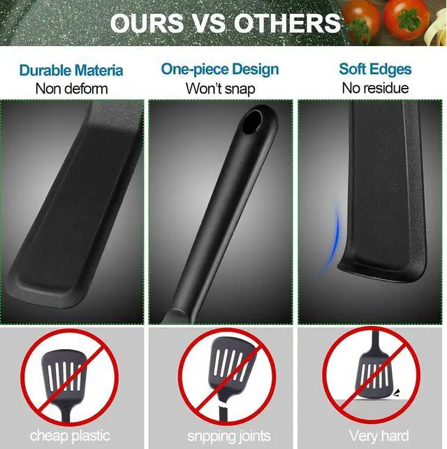 Alt view image 4 of 5 - Zopeal Narrow Thin Crepe Spatula Silicone Offset Turner Omelet,Black