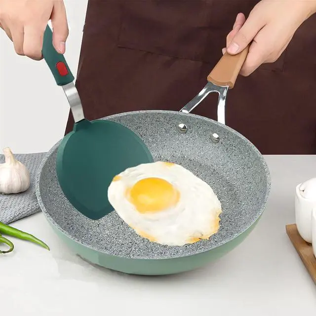 Alt view image 5 of 6 - Tenta Kitchen Silicone Pancake Spatula Turner for Cooking and Baking- 600°F Heat Resistant Rubber Egg Spatulas (Green Round Spatula)