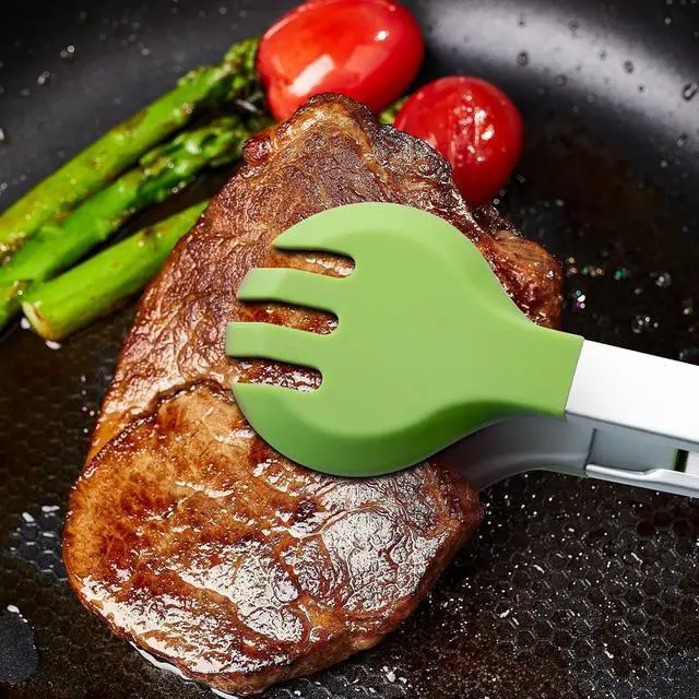 Alt view image 5 of 7 - 12 Inch Cooking Tongs, Stainless Steel Kitchen Tongs with Silicone Tips