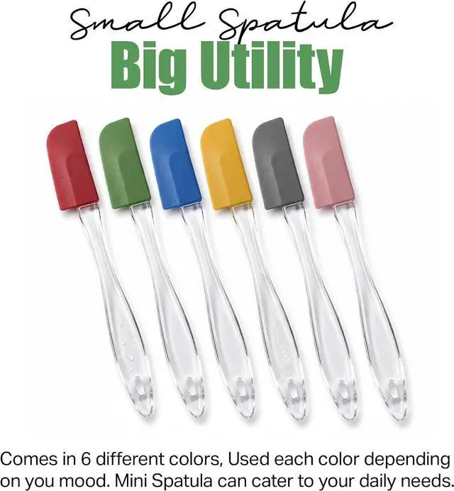Alt view image 6 of 7 - Evelots 6-Piece Mini Spatula Set, Small Silicone Spatulas for Baking