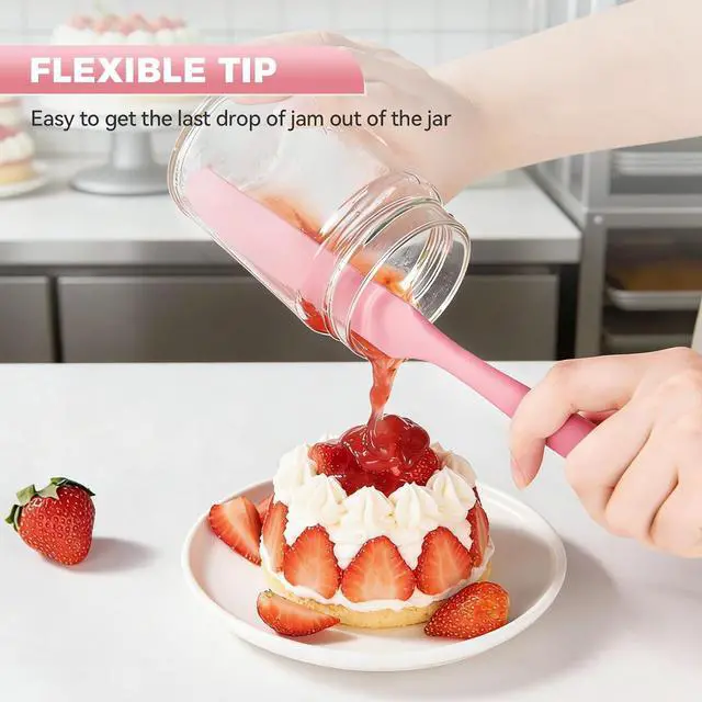 Alt view image 5 of 7 - 4 Pcs Silicone Jar Spatula Set, Sourdough Spurtle, Jar Scraper, Long Handle Thin Spatulas, Perfect for Jars, Bottles, Containers, Mixing, Scraping, Spreading Jam, Cake Icing and Sourdough Tools. (4)