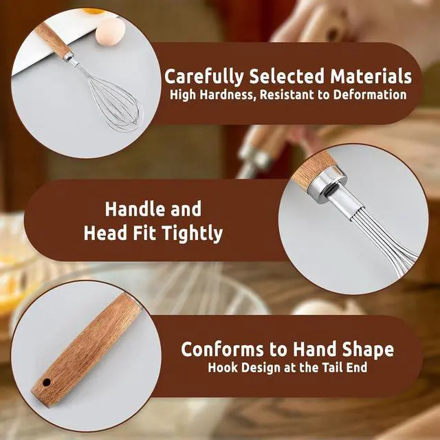 Alt view image 3 of 7 - Mini Small Whisks Tool for Cooking Stainless Steel Metal Hand Egg Whisk