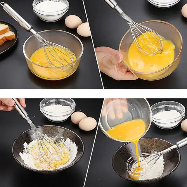 Alt view image 2 of 7 - Whisks for Cooking, Wisking Tool 2 PCS, Metal Whisk Set for Non-Stick Cookware, Balloon Egg Beater Perfect for Blending, Whisking, Beating, Frothing & Stirring-Easy to Use and Clean (11.81"&9.84")