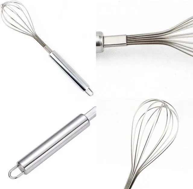 Alt view image 5 of 7 - Whisks for Cooking, Wisking Tool 2 PCS, Metal Whisk Set for Non-Stick Cookware, Balloon Egg Beater Perfect for Blending, Whisking, Beating, Frothing & Stirring-Easy to Use and Clean (11.81"&9.84")