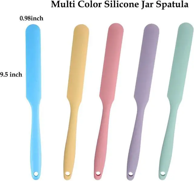 Alt view image 3 of 6 - Silicone Jar Spatulas 10 Pcs Long Handle Non Stick Mixing Small Scrapers