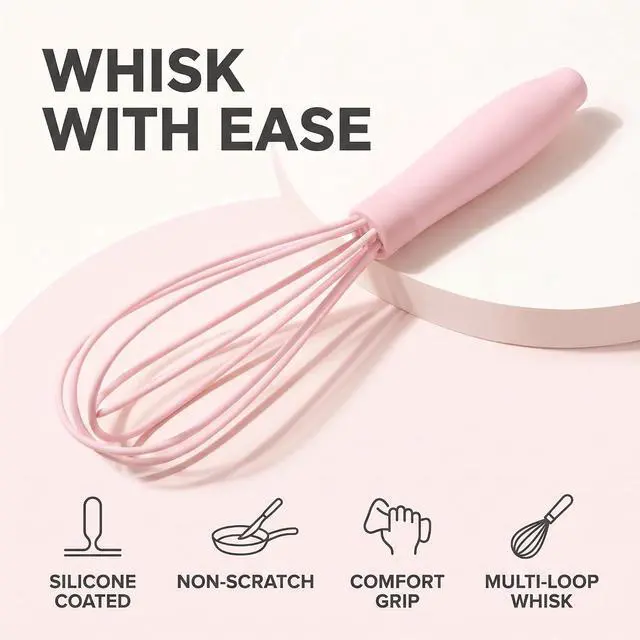 Alt view image 5 of 7 - 1Pc Pink Multifunctional Egg Whisks,Manual Egg Beaters Mini Egg Mixers Egg Stirrers,Creative Cream Whisks Kitchen Utensils Baking Tools, Cooking Utensils,Kitchen and Dining, Easy to Use,Small Size