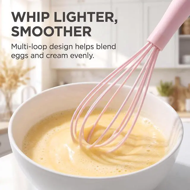 Alt view image 7 of 7 - 1Pc Pink Multifunctional Egg Whisks,Manual Egg Beaters Mini Egg Mixers Egg Stirrers,Creative Cream Whisks Kitchen Utensils Baking Tools, Cooking Utensils,Kitchen and Dining, Easy to Use,Small Size