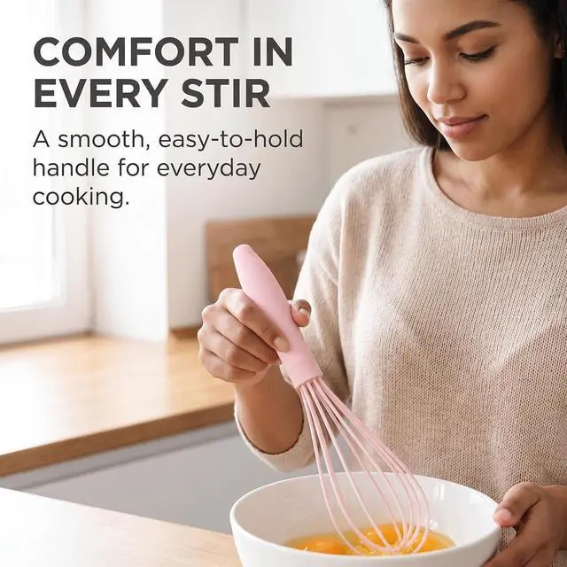 Alt view image 3 of 7 - 1Pc Pink Multifunctional Egg Whisks,Manual Egg Beaters Mini Egg Mixers Egg Stirrers,Creative Cream Whisks Kitchen Utensils Baking Tools, Cooking Utensils,Kitchen and Dining, Easy to Use,Small Size