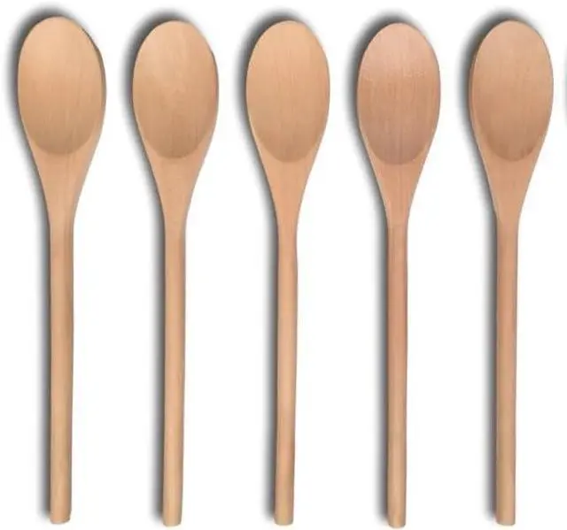 Main image of 5 PCS Wooden Spoons for Cooking, 12 inch Soup Spoons for Eating, Mixing Stirring Tasting Food, long handle Spoon for Cooking and DIY
