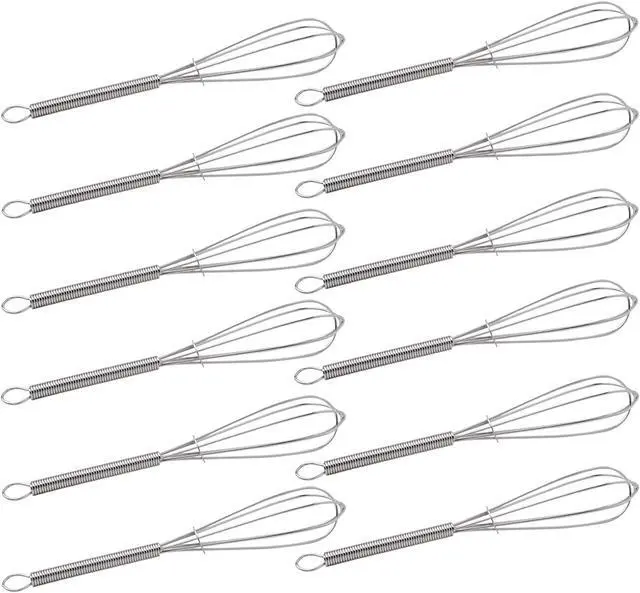 Main image of CHuangQi 5 Inch Endurance Stainless Steel Mini Whisk/Egg Beater, Set of 12