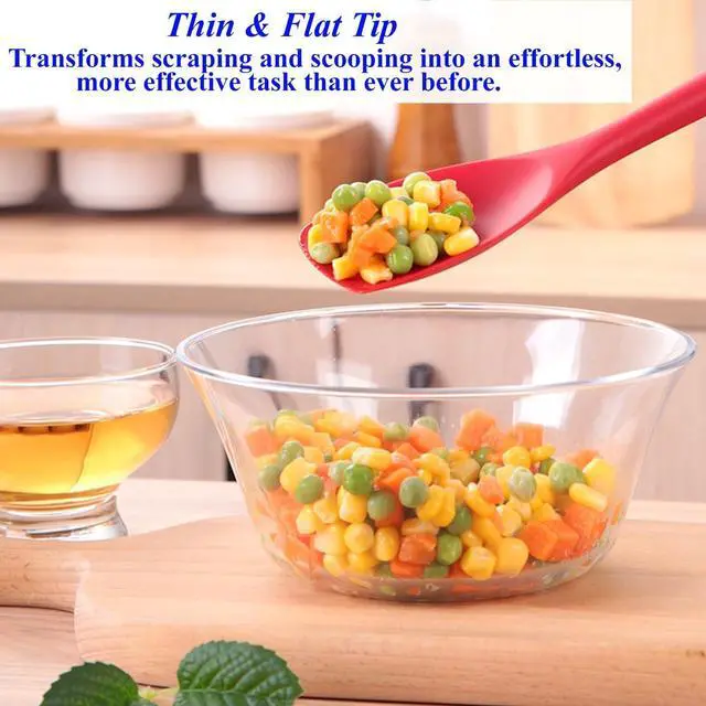 Alt view image 5 of 7 - 3-Piece Silicone Spatula Set, Heat Resistant Non-Stick Spoonula