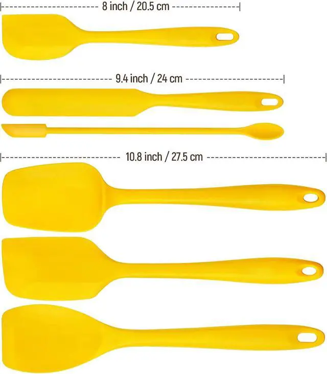 Alt view image 2 of 7 - Tomorotec Silicone Spatulas Set 6Pc Heat Resistant Baking Cooking Yellow