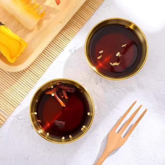 Alt view image 7 of 7 - FRCOLOR Stainless Steel Sauce Dish 2 Pack 3.14 inch Miniature Dishes for Soy Sauce Condiment Seasoning Appetizer Plates Serving Tray for Home Restaurant Catering