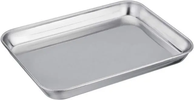 Main image of TeamFar Stainless Steel Toaster Oven Pan Tray Ovenware, 9.3" x7" x1"