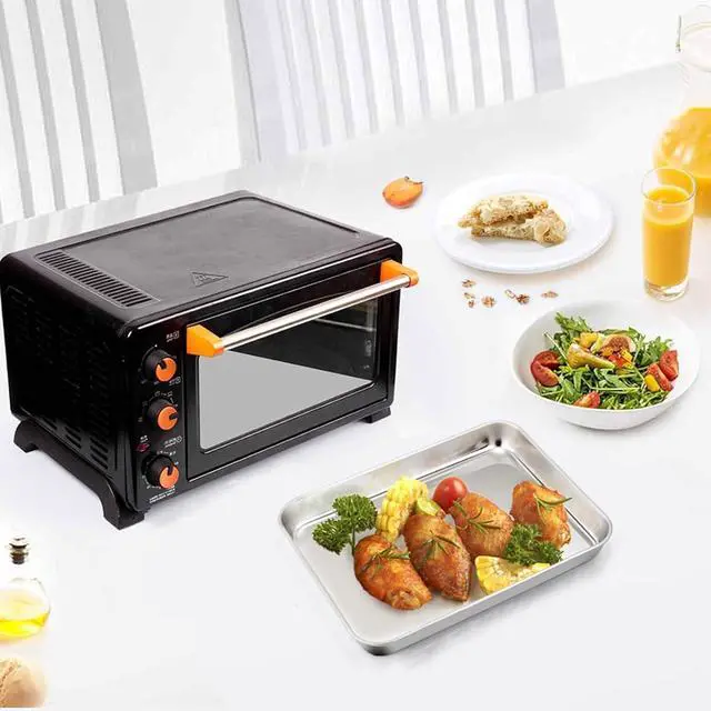 Alt view image 3 of 7 - TeamFar Stainless Steel Toaster Oven Pan Tray Ovenware, 9.3" x7" x1"
