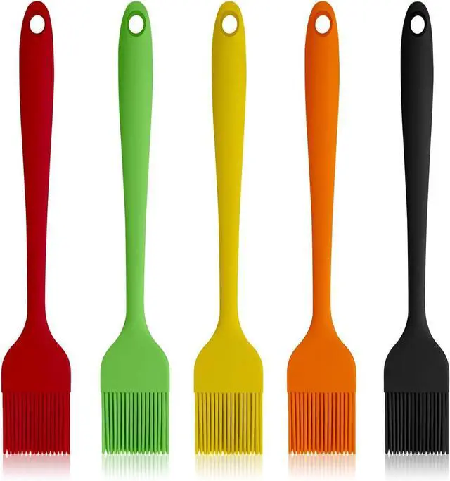 Main image of Craebuer Silicone Basting Pastry Brushes, 5 Pack Heat Resistant Cooking Brush for Oil Butter Sauce, Food Brush for BBQ Grill Barbeque Kitchen Baking Cooking