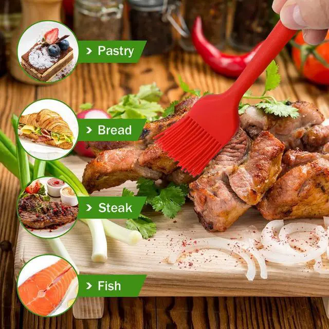 Alt view image 7 of 7 - Craebuer Silicone Basting Pastry Brushes, 5 Pack Heat Resistant Cooking Brush for Oil Butter Sauce, Food Brush for BBQ Grill Barbeque Kitchen Baking Cooking