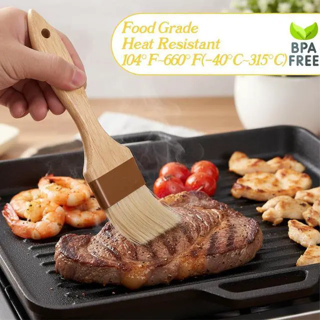 Alt view image 5 of 7 - 2 Pcs 2 inch Pastry Brush Bristle Basting Brushes Cooking Baking BBQ Oil Brush Food Brushes for Cooking Butter Oil Egg Marinade Grilling Durable Kitchen Marinade Butter Culinary Utensil