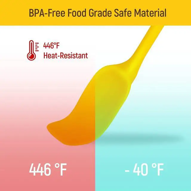 Alt view image 5 of 7 - Tomorotec Silicone Spatulas Set 6Pc Heat Resistant Baking Cooking Yellow
