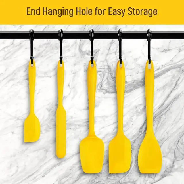 Alt view image 6 of 7 - Tomorotec Silicone Spatulas Set 6Pc Heat Resistant Baking Cooking Yellow