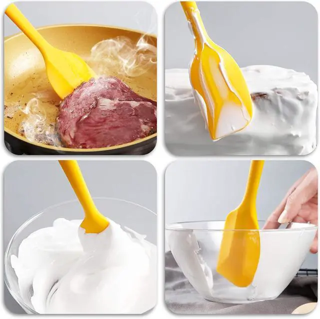 Alt view image 7 of 7 - Tomorotec Silicone Spatulas Set 6Pc Heat Resistant Baking Cooking Yellow